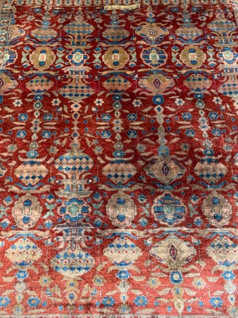 100% pure silk Antique Kushan circa 1890 extra fine weave 3x3 gallery