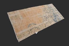 ORANGE Turkish Oushak Rug 2×4 Vintage Handmade Anatolian Small Doormat Kilim
