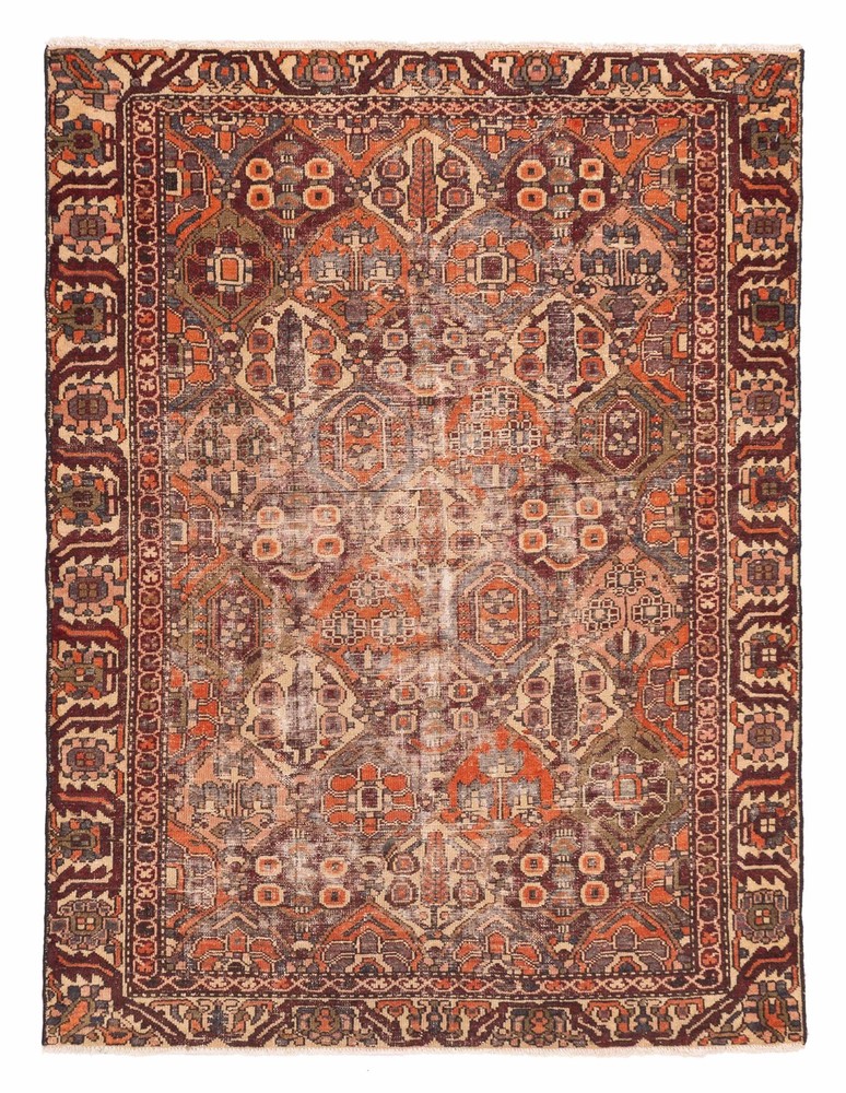 Traditional Vintage Hand-Knotted Area Rug 4'9" x 6'4" Oriental Wool Carpet
