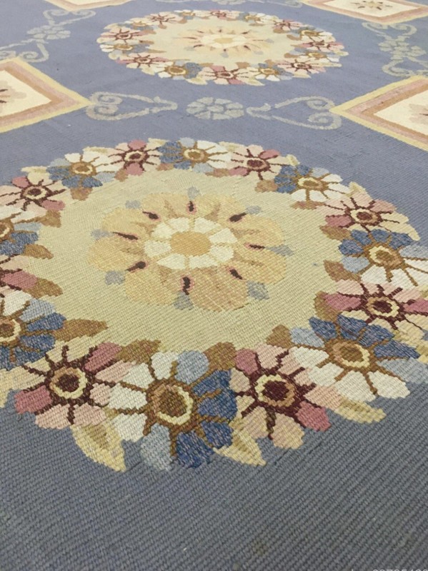 10 X 13 Aubusson Needle Point Wool Hand Crafted Area Rug Rare New Blue Elegant. gallery