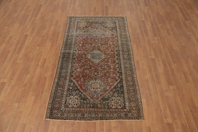 Antique Vegetable Dye Traditional Rug 4x7 ft Hand-knotted Wool Old Carpet gallery