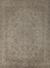Medallion Distressed Area Rug 10×12 Ft Hand-Knotted Oriental Floral Wool Carpet