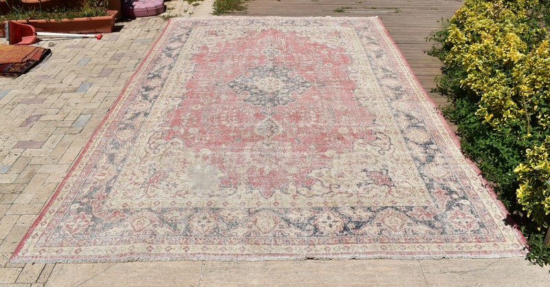 Oushak Rug 245x399cm Vintage Muted Color Medallion Oriental Design 8x13 Turkey gallery