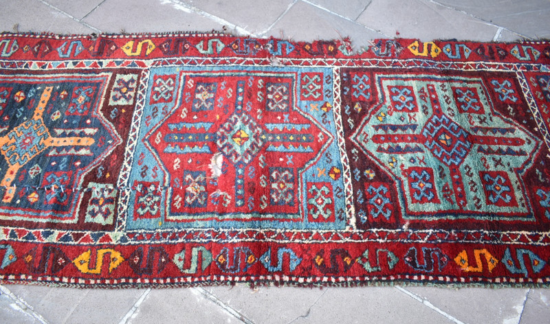 Antique Turkish Rug 39'' x 120'' Collectors Item Fragment Rug Sarkisla Wall Rug gallery