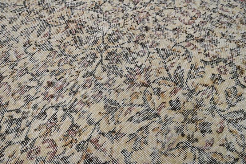 Vintage Turkish Oushak Rug, Beige 5x9 ft, Handmade Wool, Bohemian Anatolian gallery