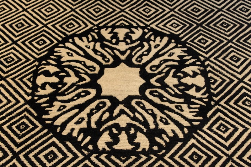 CLOSE OUT SALE _TIBETAN_RUG_Black & White 6' x 9' handmade Thick Wool Area Rug gallery