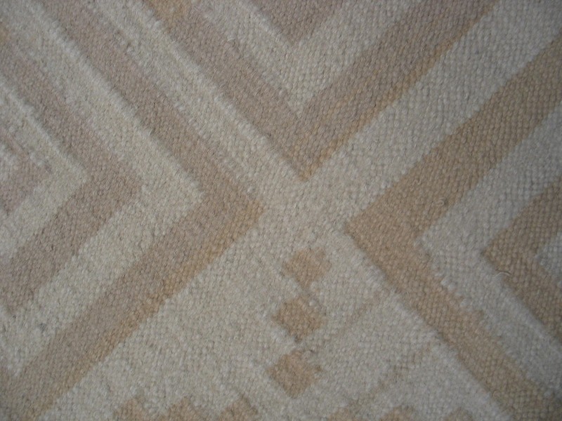 13X28 Vintage Indian Dhurries Beige Wool Area Rug 1960 gallery