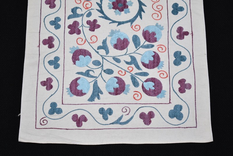Uzbek Suzani Cover 1'7 x 2'7 ft Handmade Silk Embroidery Suzani Cover Home Decor gallery