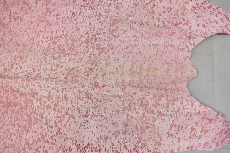 Large Pink Specked Cowhide Area Rug 7.5' x 7' Farmhouse Rustic Modern Decor gallery
