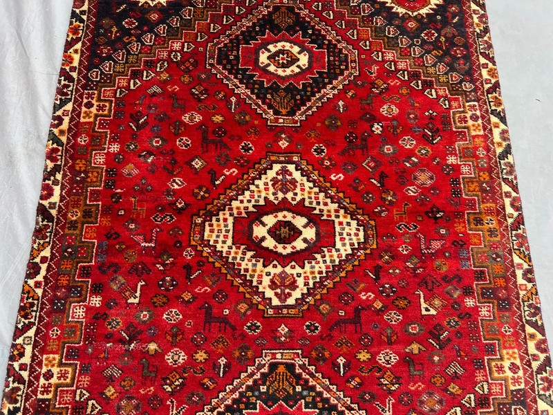 4'x6' Ft Vintage Caucasian Hand Knotted Triple Geometric Wool Area Rug gallery