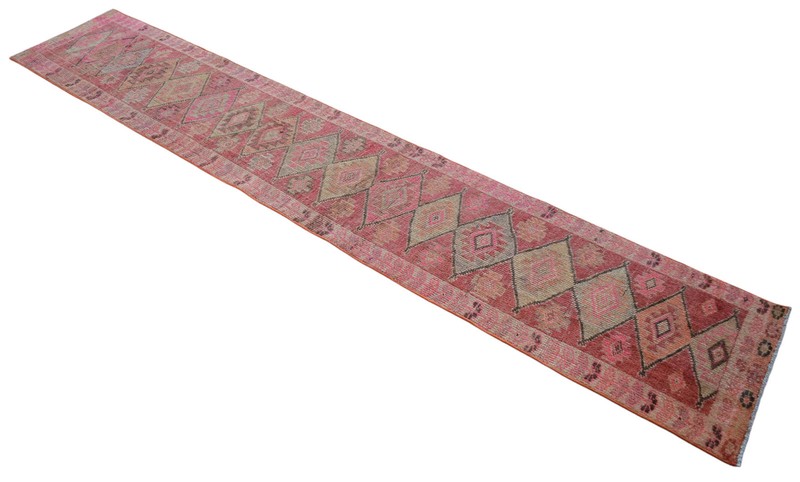 2x10 Runner Hand Made Turkish Rug Muted Color Hallway Rug Actual 1.10 x 10 ft gallery