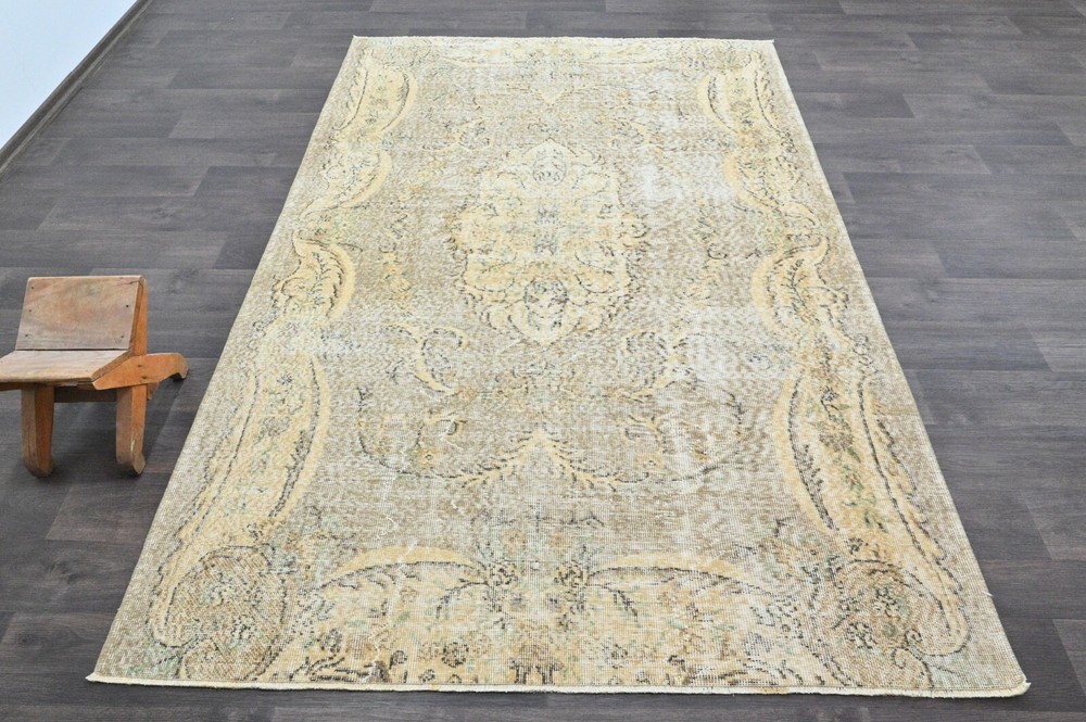 Oushak Turkish Vintage Rug 5x8 Kilim Rug Anatolian Handmade Boho Decor BROWN