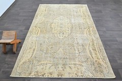 Oushak Turkish Vintage Rug 5×8 Kilim Rug Anatolian Handmade Boho Decor BROWN