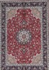 Auth Area Rug Fine Wool & Silk Pile 8.02 X 11.7ft Rare Tabrizz Beauty 55 Raj Red gallery