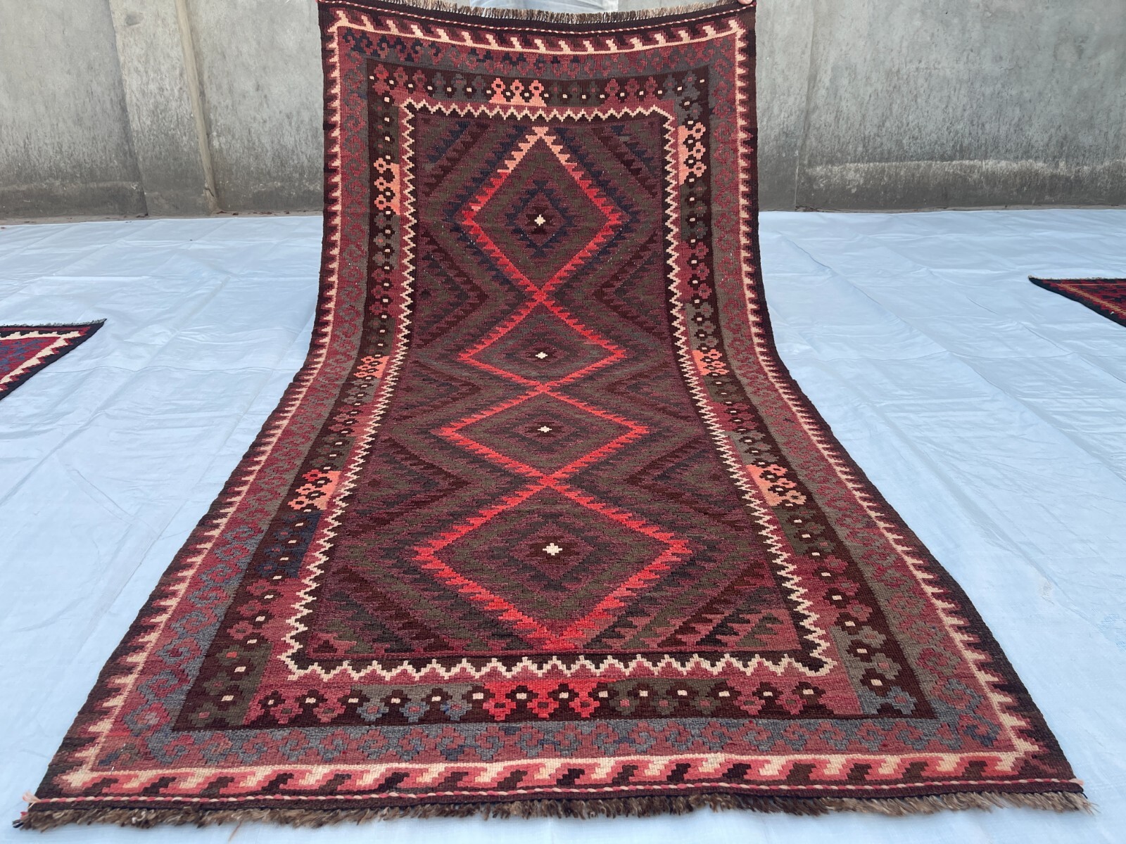 Faded Terracotta Afghan 4x7 Turkmen Maimana Veg Dyes Wool Antique Oriental Rug gallery
