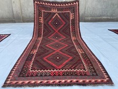 Faded Terracotta Afghan 4×7 Turkmen Maimana Veg Dyes Wool Antique Oriental Rug