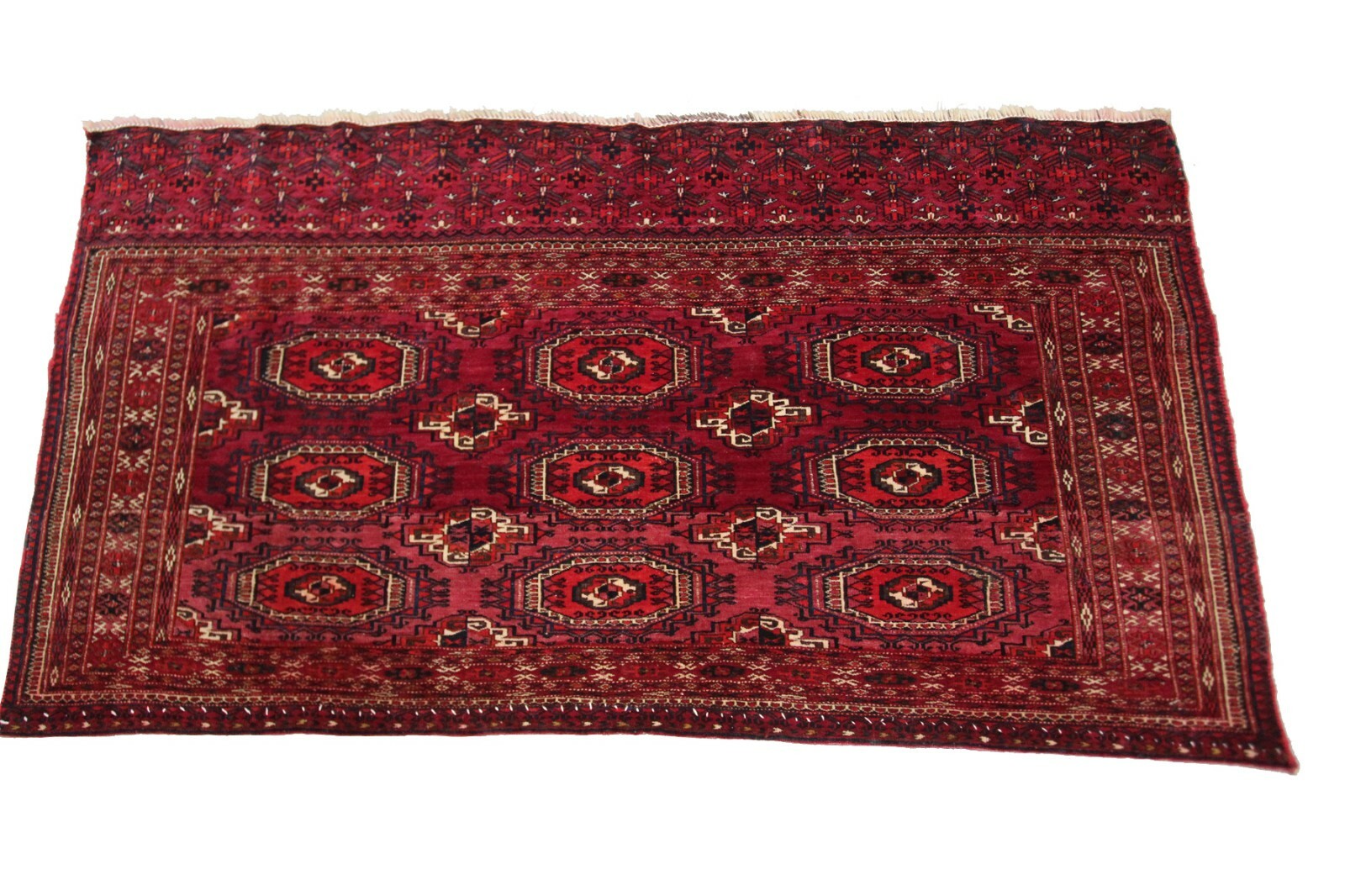 3x5 Antique Exceptional Handmade Boho Tapestry Wall Hanging Rug Red c.1910 gallery
