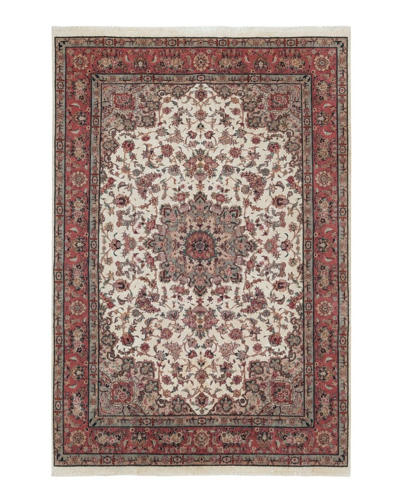 Pak Per'sian Rug 6x9, Floral Medallion, Wool & Silk