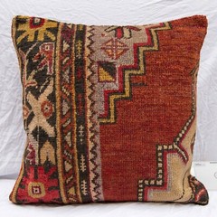 20″x20″ 50×50 Hand Knotted Rug Turkish Anatolian Vintage Pillow Cover Cushion