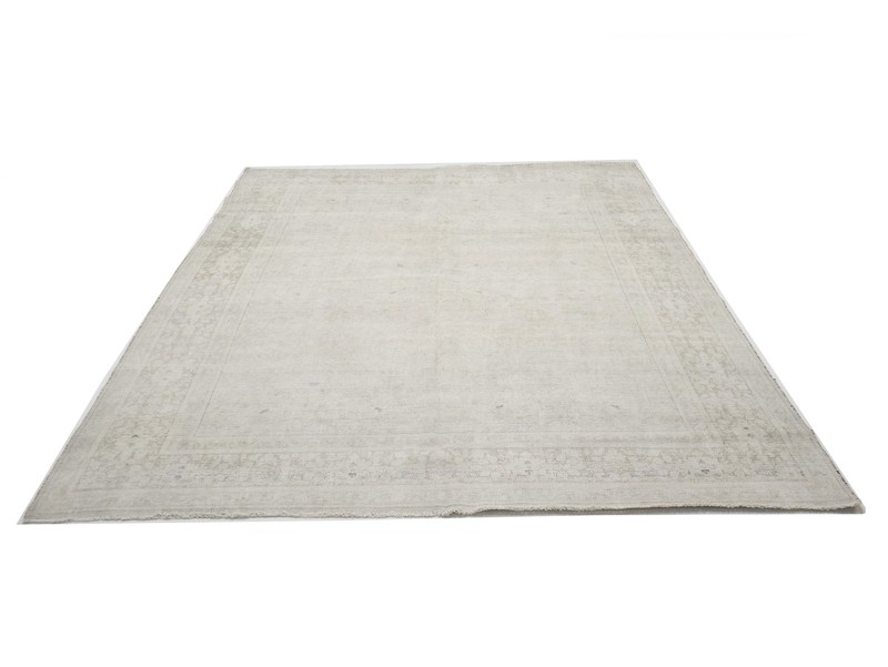 Handmade Antique Large Oriental Rug Muted Floral Distressed Carpet 9'8X12'4 ft gallery