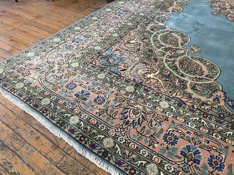 Unique Floral Vintage 1940-1950's Hereke Rug 8’6”x12’6” Wool Turkish Carpet gallery