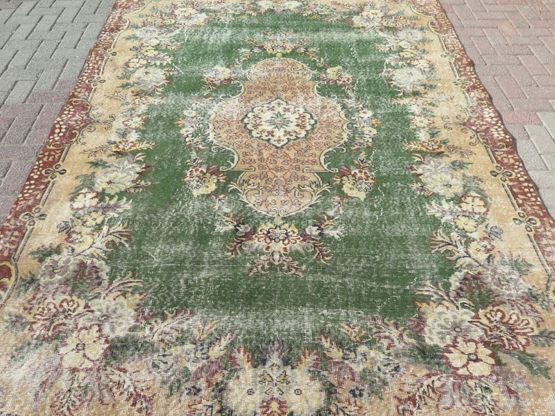 Vintage Rug, Floor Carpet, Distressed Rug Area Rugs Handmade Carpet Rug 80"x116" gallery