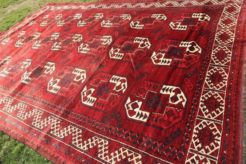 7 X 11 COLLECTORS' PIECE Antique Above 100 Years Old Ersari Turkmenistan Russian gallery