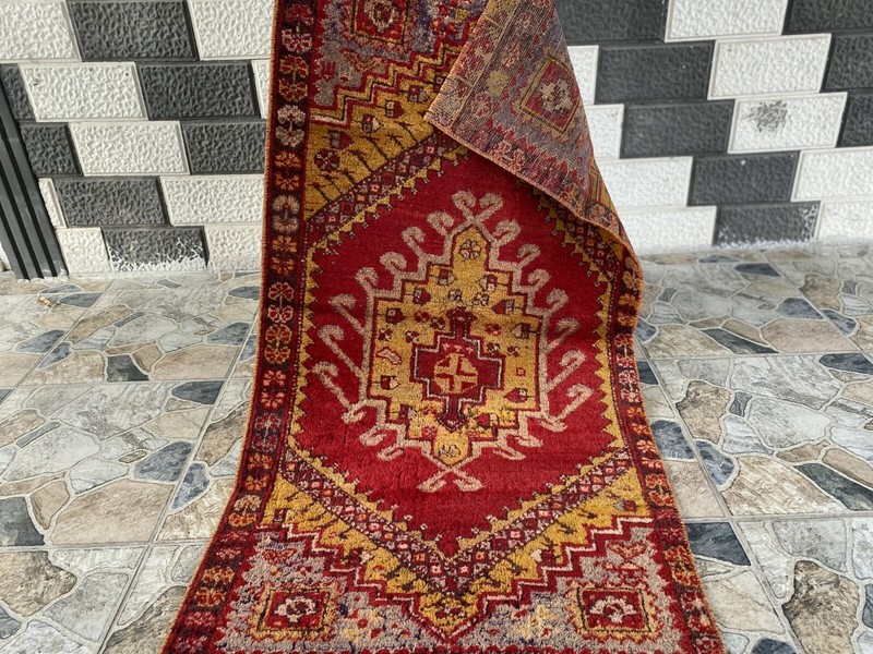Handmade Turkish Vintage Rug | 1970s Wool Tribal Farmhouse Antique Small Carpet gallery
