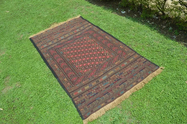 175 X 105 Stunning Afghan Sumak Fine Weave Lambs Wool Beljik Herati Qalaty Kilim gallery