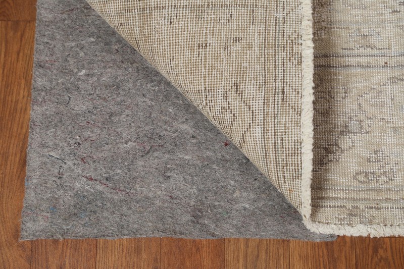 Distressed Floral Area Rug 7x9 Ft Handmade Beige Wool Carpet Floral Vintage Rug gallery