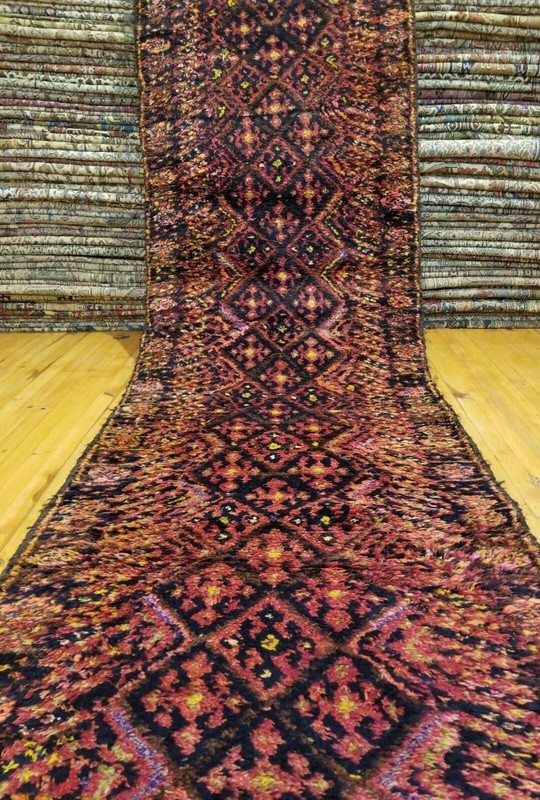 Exquisite Primitive Antique Cr1930-1939s Wool Pile Kurdish Runner Rug 3’10”x 11’ gallery