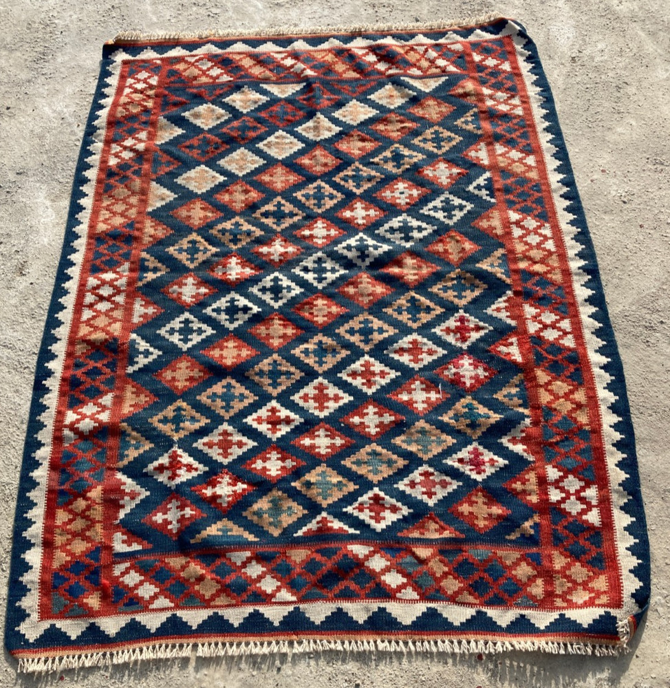 Vintage Traditional Handmade Beautiful Afghani Kilim Floor Rug Carpet 156x114 cm