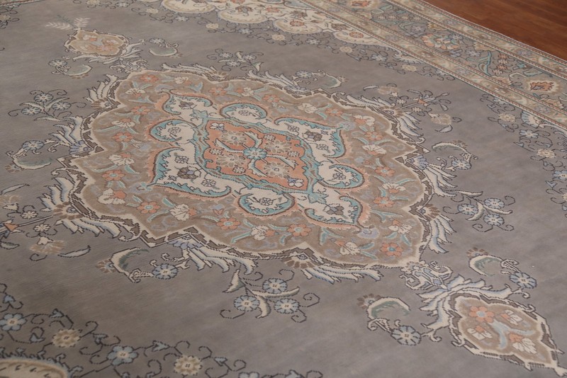 Vintage Gray Living Room Area Rug 10x13 Traditional Wool Hand-knotted Carpet gallery