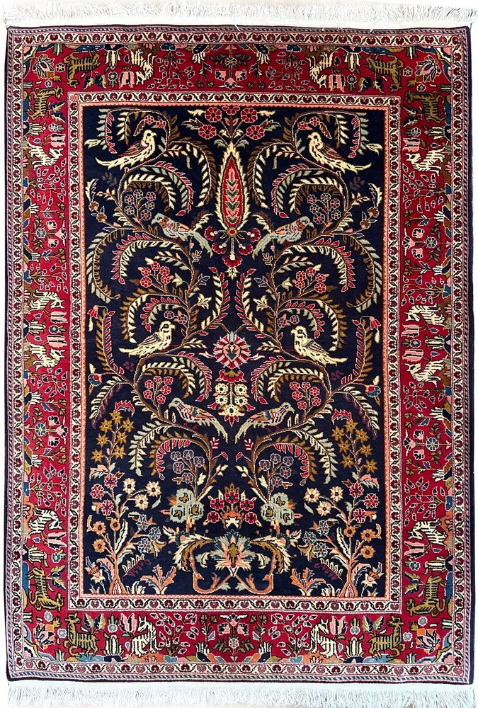 4x6 Antique Traditional Oriental Handmade Tree of Life Area Rug 117cm x 170cm