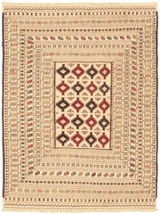Vintage Hand Woven Area Rug 4’3″ x 5’8″ Traditional Wool Oriental Carpet