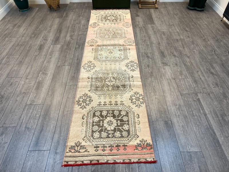 Oushak Runner Rug, Floor Runner Rug, Kitchen Runner Rug, 2.6 x 10.4 ft gallery
