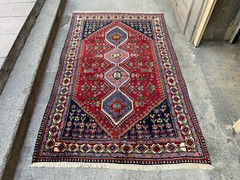 4’11” x 8’4” Handmade Carpet Village Rug Organic Rug Natural Carpet.SKU:P1413