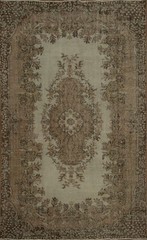 Exquisite Traditional Distressed Anatolian Rug 6×9 Ivory Wool Handmade Carpet