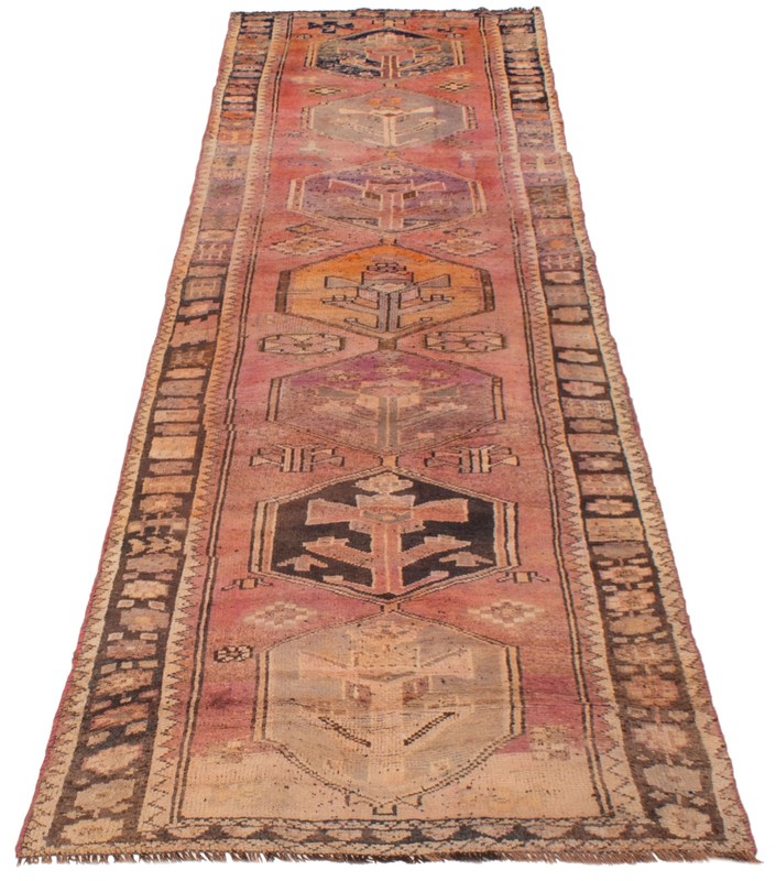 3'11" x 12'5" Vintage Hand-knotted Runner Rug Traditional Oriental Wool Carpet gallery