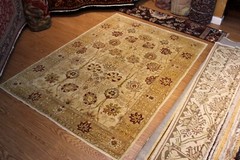 6′ x 9′ Mahal DesiTop Quality Handmade Vegetable dyed beige/cream rug