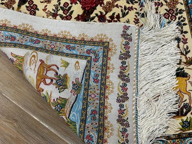 Elegant Pictorial Silk Rug - Tree of Life with Wildlife Scene, Decorative 2x3 ft gallery