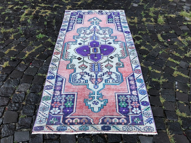 Turkish rug, Vintage rug, Handmade rug, Area rug, Wool rug, Carpet 3,1 x 6,5 ft gallery