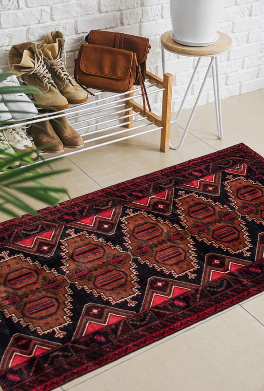 Vintage Geometric Area Rug 4'5" x 9'3" Traditional Hand-Knotted Wool Carpet gallery