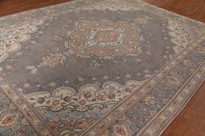 Vintage Gray Living Room Area Rug 10x13 Traditional Wool Hand-knotted Carpet gallery