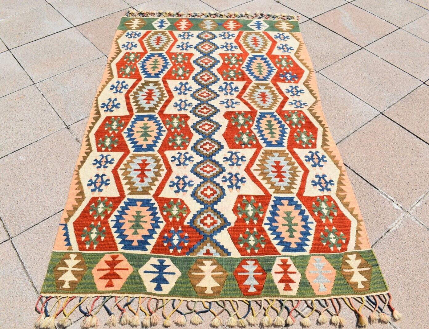 Turkish Konya Kilim 43'' x 69'' Anatolian Fine Quality Kilim Hand Woven Kilim gallery