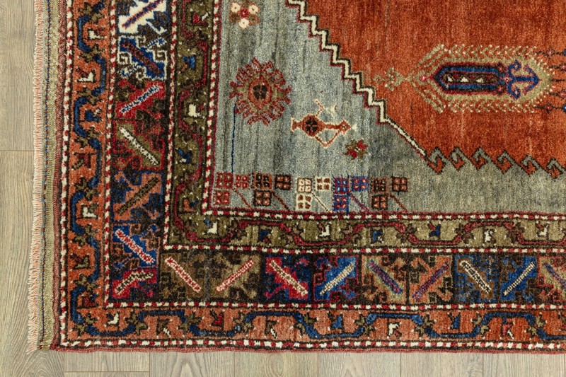 Earth Tone Living Room Rug 6.1x9.6 ft – Vintage Turkish Tribal Hand-Knotted Wool gallery