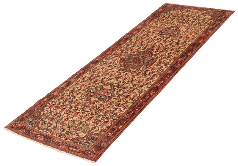 3'7" x 10'4" Vintage Hand-knotted Runner Rug Traditional Oriental Wool Carpet gallery