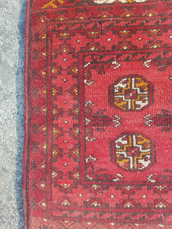 Vintage Hand Made Traditional Rug Oriental Wool Multicolor Carpet 65x52 cm gallery