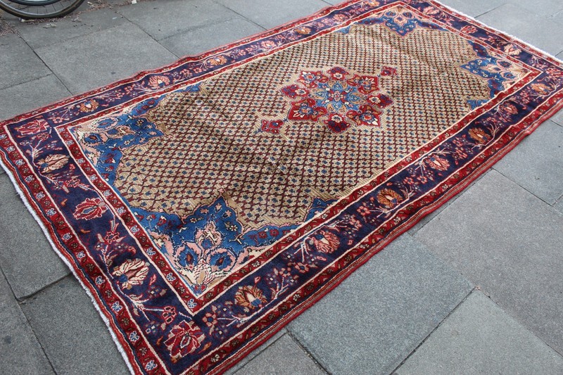 Vintage Hand Made Traditional Rug Oriental Wool Brown Long Large Rug 287x149cm gallery