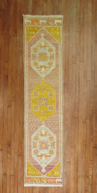 Vintage Turkish Oushak Ushak Rug Runner Size 1'11''x8'3'' gallery